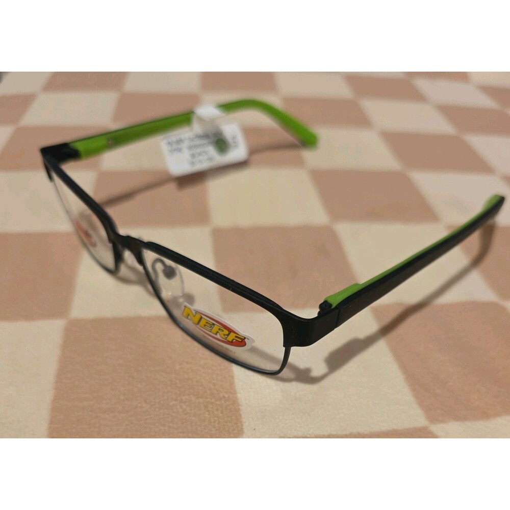 Nerf YOUTH Eyeglass Frames Tactical Black/Green 50-15-135 Full Rim NWT